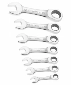 Expert By Facom E111104 7 Piece Metric Stubby (Short) Ratchet Spanner Set 10-19mm