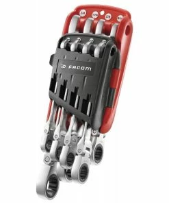 Facom 467F.JPU8 Flexible Head Ratcheting Combination Spanner Set 5/16" - 3/4" AF