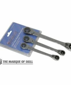 Britool Hallmark Britool RQSET3 3 Piece 4-in-1 Metric Ratcheting Ring Spanner Set 8-19mm