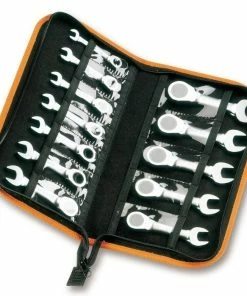 Beta 142C/A12 12 Piece Stubby Ratcheting Combination Spanner Set 8-19mm