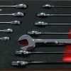 Britool Hallmark BHRWSET12 12 Piece Ratchet Combination Spanner Set In Foam Tray