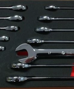 Britool Hallmark BHRWSET12 12 Piece Ratchet Combination Spanner Set In Foam Tray