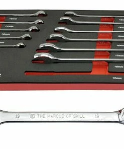 Britool Hallmark CEHMSET12TC 12 Piece Hexagon Ring (6 Point) Combination Spanner Set 8-19mm