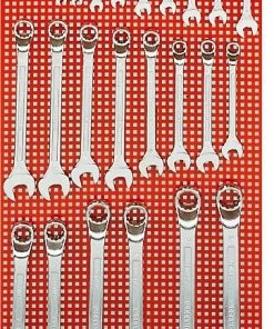 Facom 41.P24M 24 Pce. Offset Combination Spanner Set 6-32mm On A Wall Panel