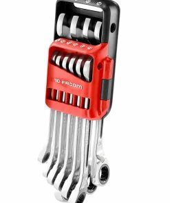 Facom 467B.JP10 10 Piece Reversible Ratcheting Anti Slip Combination Spanner Set 8-19mm
