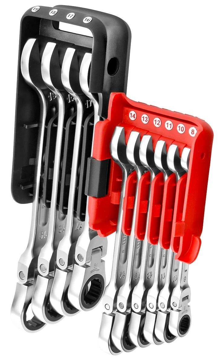 Facom 467BF.JP10 10 Piece Flexible Head Anti-Slip Ratchet Combination Spanner Set 8-19mm 2 Facom 467BF.JP10 10 Piece Flexible Head Anti-Slip Ratchet Combination Spanner Set 8-19mm - Image 2