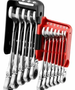 Facom 467BF.JP12 12 Piece Flexible Head Anti-Slip Ratchet Combination Spanner Set 7-19mm
