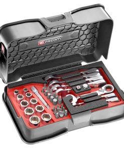Facom 467BS.BOX Ultra Compact Ratchet Spanner, Socket And Bit Set