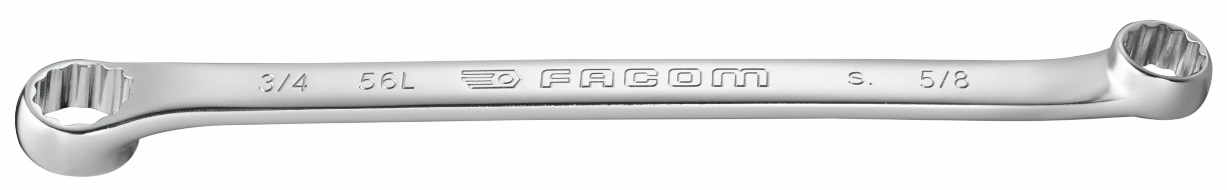 Facom 56L.3/8X7/16 10° Offset Long Double Ring Spanner 3/8" X 7/16" AF 1 Facom 56L.3/8X7/16 10° Offset Long Double Ring Spanner 3/8" X 7/16" AF