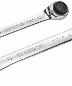 Facom 64C.J2 2 Pce. Cuatro Ratcheting Ring Spanner Set 8-19mm (8 Sizes)