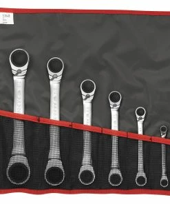 Facom 65.JU6T Reversible Ratcheting Ring Spanner Set 1/4" - 15/16" AF