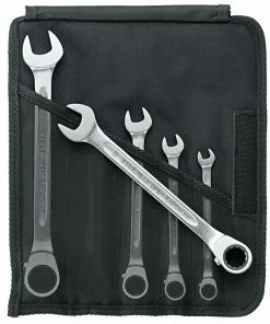 Stahlwille 17/5 5 Piece Ratcheting Combination Spanner Set In Tool Roll 8-19mm