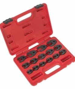 Britool Hallmark Sealey Tools AK5983 15 Piece 3/8" Drive Metric Crow Foot Spanner Set 8-24mm