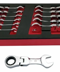 Britool Hallmark BHFSRWSET12 12 Piece Stubby Flexible Ratchet Combination Spanner Set 8-19mm