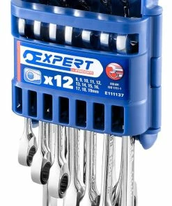 Britool Expert Expert By Facom E111137 12 Piece Metric Flat Ratcheting Combination Spanner Set 8-19mm