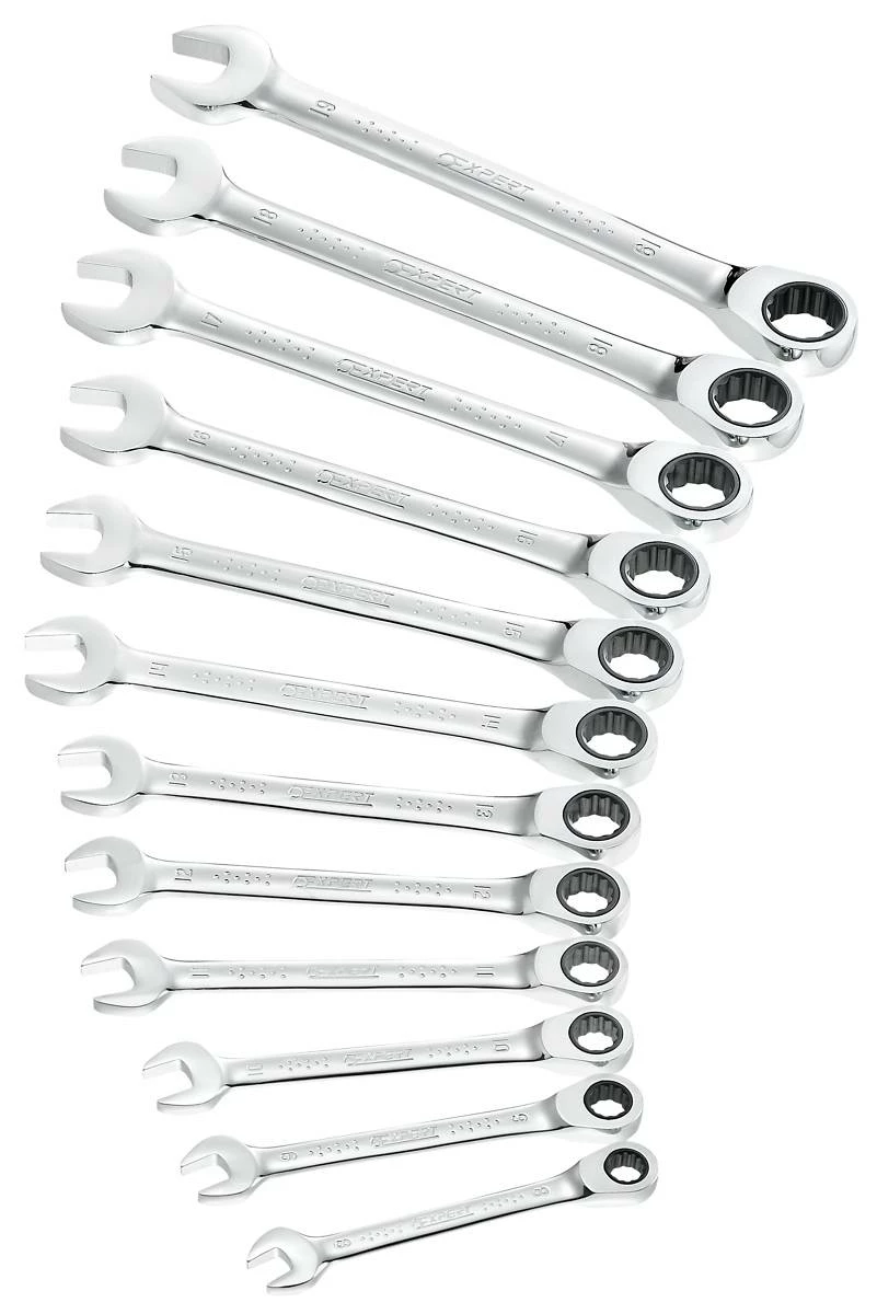 Britool Expert Expert By Facom E111137 12 Piece Metric Flat Ratcheting Combination Spanner Set 8-19mm 2 Britool Expert Expert By Facom E111137 12 Piece Metric Flat Ratcheting Combination Spanner Set 8-19mm - Image 2