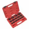 Britool Hallmark HMCFW15 15 Piece 3/8" &amp; 1/2" Drive Metric Crow Foot Spanner Set 8-24mm