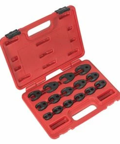 Britool Hallmark HMCFW15 15 Piece 3/8" &amp; 1/2" Drive Metric Crow Foot Spanner Set 8-24mm