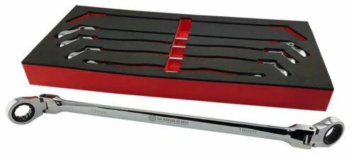 Britool Hallmark RRFXLSET5 5 Piece Extra Long Flexible Ratcheting Ring Spanner Set 8-19mm 1 Britool Hallmark RRFXLSET5 5 Piece Extra Long Flexible Ratcheting Ring Spanner Set 8-19mm
