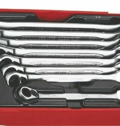 Teng TT6508RAF AF Ratcheting Combination Spanner Set In Tool Box Tray